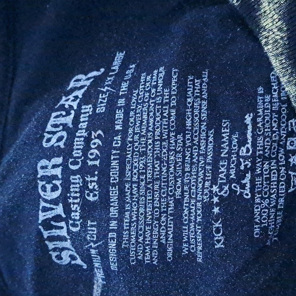 Affliction X Jenco Y2K Streetwear Silver‎ Star Graffiti Tattoo Art T Shirt XXL - Picture 5 of 6